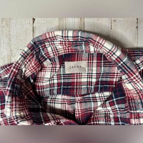Jachs Flannel Shirt Mens XL Plaid Heavy Long Sleeve Button Up Classic Red - Picture 4 of 13
